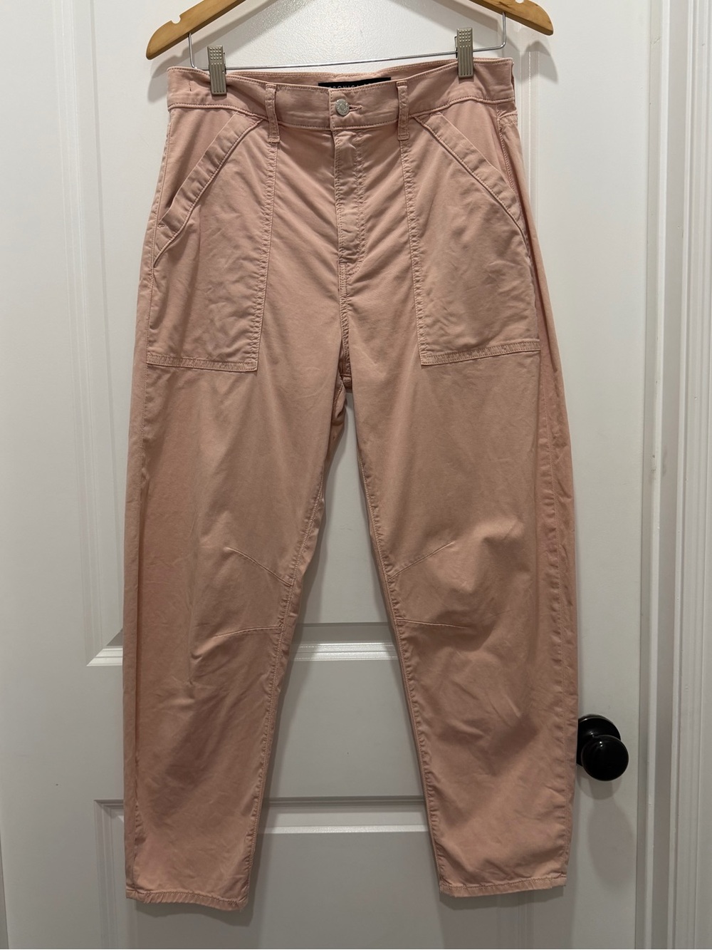 Veronica Beard Dusty Rose Charlie Barrel High-Waist Pants